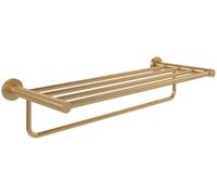 Villeroy & Boch Bandeja para toallas Elements Tender, toallero con estante para montaje en pared, estante de toallas con barra, longitud 595 mm, redondo, Oro cepillado
