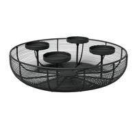 Villeroy & Boch - Black Xmas Corona de Adviento, 37x10cm, decoración navideña de Metal, Negro