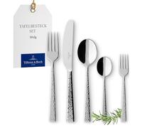 Villeroy & Boch - Blacksmith Set de Cubiertos 30 Piezas Plata, Apto para Lavavajillas, Cubertería Completa, Cuberterías Modernas Completas Platino, Acero Inoxidable