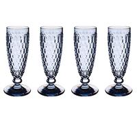 Villeroy & Boch Boston Coloured 1173090071 - Juego de 4 copas de champán (4 unidades, acero inoxidable), color azul