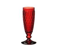 Villeroy & Boch Boston Coloured Champán Cristal, Resistente Biselado, Cristal, Rojo, 16.3 x 6 x 6 cm, 1 Pieza