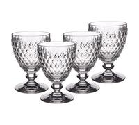Villeroy & Boch Boston Fabricado en Alto de Llamas y Resistente Cristal Biselado patrón, 12 cm, 4 x Vino Blanco Cristal, Porcelana, Blanco, 17 x 17 x 13 cm, 4 Unidades de Medida