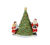 Villeroy & Boch Christmas Santa by The Tree Decorative Figurine Maoffrom Hard-Paste Porcelain Wax Green/Multi-Coloured 20 x 17 x 23 cm