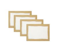 Villeroy & Boch Colección de Mesa de Pinceladas metálicas, Lino, Marfil y Dorado, 14"x20" (Set of 4 Placemats)