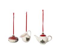 Villeroy & Boch Colgante de Navidad Toy's Delight vajilla de café 3 piezas Blanco-rojo