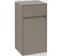 Villeroy & Boch Collaro armario lateral 1 puerta, tope derecho, 1 extraíble, 404x748x349mm, C03201AB, Color: Frontal/carcasa: roble negro, empuñadura: negro volcán