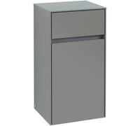 Villeroy & Boch Collaro armario lateral 1 puerta, tope derecho, 1 extraíble, 404x748x349mm, C03201AH, Color: Frente/cuerpo: Rojo vino, empuñadura: Negro volcán