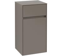 Villeroy & Boch Collaro armario lateral 1 puerta, tope derecho, 1 extraíble, 404x748x349mm, C03201FP, Color: Frontal/carcasa: gris brillante, asa: Grafito