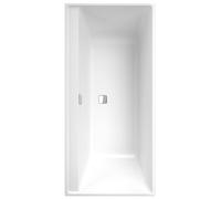 Villeroy & Boch Collaro Duo bañeras rectangulares, empotrada, desagüe y rebosadero Chrome, 1600x750x470mm, UBA160COR2DV-RW, Color: Blanco piedra