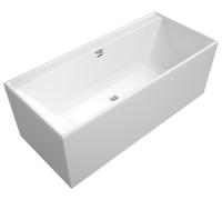 Villeroy & Boch Collaro Duo bañeras rectangulares, empotrada, desagüe y rebosadero Chrome, 1800x800x470mm, UBA180COR2DV-01, Color: blanco alpino