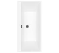 Villeroy & Boch Collaro Duo bañeras rectangulares, empotrada, desagüe y rebosadero Matt Black, 1600x750x470mm, UBA160COR2NV-RW, Color: Blanco piedra