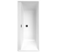 Villeroy & Boch Collaro Duo bañeras rectangulares, empotrada, desagüe y rebosadero Matt Black, 1700x750x470mm, UBA170COR2NV-01, Color: Blanco alpino