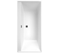 Villeroy & Boch Collaro Duo bañeras rectangulares, empotrada, desagüe y rebosadero Matt Black, 1900x900x470mm, UBA199COR2NV-01, Color: blanco alpino