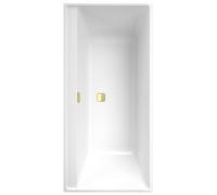 Villeroy & Boch Collaro Duo bañeras rectangulares, empotrada, desagüe y rebosadero oro, 1600x750x470mm, UBA160COR2JV-01, Color: blanco alpino