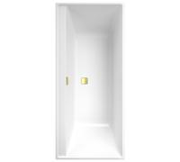 Villeroy & Boch Collaro Duo bañeras rectangulares, empotrada, desagüe y rebosadero oro, 1700x750x470mm, UBA170COR2JV-01, Color: Blanco alpino
