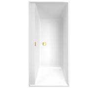 Villeroy & Boch Collaro Duo bañeras rectangulares, empotrada, desagüe y rebosadero oro, 1900x900x470mm, UBA199COR2JV-01, Color: Blanco alpino