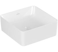 Lavabo de sobremesa Collaro de Villeroy &amp Boch, 380 x 380 mm, sin orificio para el grifo, sin rebosadero, no enterrado, 4A2138, color: blanco-alpino - 4A213801