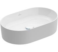Villeroy & Boch Collaro lavabo sobre encimera, Ovale, sin agujero para grifo, sin rebosadero, 560x360mm, 4A195601, Color: blanco-alpino
