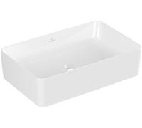 Villeroy & Boch Collaro lavabo sobre encimera, rectangular, sin agujero para grifo, sin rebosadero, 560x360mm, 4A2056R1, Color: Cerámica Blanca