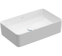 Lavabo de sobremesa Collaro de Villeroy & Boch, 560 x 360 mm, sin orificio para el grifo, sin rebosadero, no enterrado, 4A205601, Color: blanco-alpino
