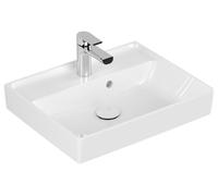 Villeroy & Boch Collaro lavamanos, 1 agujero para grifo, con rebosadero, pulido, 500x400mm, 43345GR1, Color: Cerámica Blanca