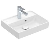 Villeroy & Boch Collaro lavamanos, 1 agujero para grifo, con rebosadero, sin pulir, 450x370mm, 433445R1, Color: Cerámica Blanca