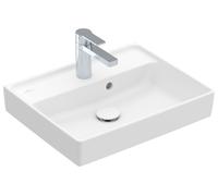 Villeroy & Boch Collaro lavamanos, 1 agujero para grifo, con rebosadero, sin pulir, 500x400mm, 433450RW, Color: Blanco Piedra CerámicaPlus