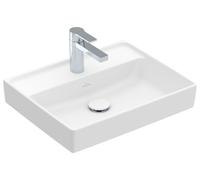 Villeroy & Boch Collaro lavamanos, 1 agujero para grifo, sin rebosadero, sin pulir, 500x400mm, 433451RW, Color: Blanco Piedra CerámicaPlus