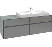 Villeroy & Boch Collaro mueble de lavabo 1600x548x500 mm, 4 cajones, para lavabo a la derecha, C03000MS, Color: Frontal/carcasa: blanco mate, mango: blanco mate