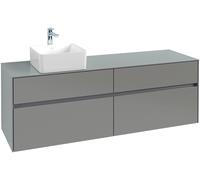 Villeroy & Boch Collaro mueble de lavabo 1600x548x500 mm, 4 cajones, para lavabo a la izquierda, C05000DH, Color: Frontal/carcasa: blanco brillante, mango: blanco mate