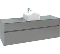 Villeroy & Boch Collaro mueble de lavabo 1600x548x500 mm, 4 cajones, para lavabo en el centro, C04900DH, Color: Frontal/carcasa: blanco brillante, mango: blanco mate