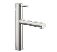 Villeroy & Boch Como Sky Shower, grifo de cocina de alta presión con rociador extraíble, regulador de caudal orientable y giro de 120°, altura del caño 153 mm, acero inoxidable