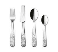 Villeroy & Boch - Boho kids "Roar like a lion" Cubiertos infantiles, 4 piezas. Juego de cubiertos para niños (Tenedor, Cuchillo, Cuchara de mesa, Cucharita), Acero inoxidable, Aptos para lavavajillas