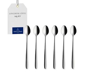 Villeroy & Boch Daily Line Longdrink Cuchara, Acero Inoxidable, Gris, 20x2x2 cm, 6 Unidades