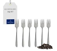 Villeroy & Boch Daily Line Tenedor de Pasteles, Acero Inoxidable, Gris, 14.7x3x3 cm, 6 Unidades