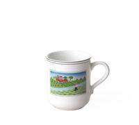 Villeroy & Boch Design Naif Jarra con Asa Pescador de Diseño Clásico con Alegre decoración, Porcelana, Verde, 0.3 L