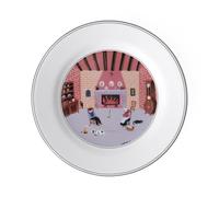Villeroy & Boch Design Naif Plato de Desayuno Chimenea de Diseño Clásico con Alegre decoración, Porcelana, Rojo, 21 cm