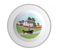 Villeroy & Boch Design Naif Plato Hondo Agricultor de Diseño Clásico con Alegre decoración, Porcelana, Verde, 21 cm
