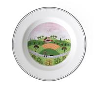 Villeroy & Boch Design Naif Plato Hondo Cazador de Diseño Clásico con Alegre decoración, Porcelana, Verde, 21 cm