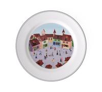 Villeroy & Boch Design Naif Plato Llano Pueblo de Diseño Clásico con Alegre decoración, Porcelana, Rojo, 27 cm