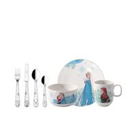 Villeroy & Boch - Disney Frozen set vajilla infantil de 7 piezas, apta para lavavajillas y microondas, vajilla y cubertería para niños, Porcelana Premium
