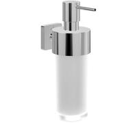 Villeroy & Boch Elements Striking Dispensador de Jabón Baño para Montaje en Pared Dispensador de Jabón de Cristal Satinado con Soporte de Latón, Capacidad 230 ml, Cromo