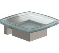 Villeroy & Boch Elements Striking - Jabonera para Montaje en Pared, jabonera de Cristal Satinado con Soporte de latón, Rectangular, níquel Cepillado Mate