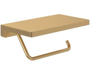 Villeroy & Boch Elements Striking - Portarrollos de Papel higiénico con Estante, Soporte para Papel higiénico para Montaje en Pared, Soporte para Rollos de Papel higiénico de latón, Rectangular