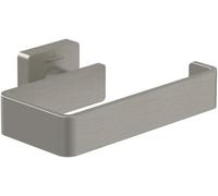 Villeroy & Boch Elements Striking, portarrollos sin tapa para montaje en pared, portarrollos de latón, soporte cuadrado para papel higiénico - Níquel Cepillado Mate