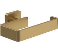 Villeroy & Boch Elements Striking, portarrollos sin tapa para montaje en pared, portarrollos de latón, soporte cuadrado para papel higiénico - Oro Cepillado