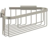Villeroy & Boch Elements Tender, cesta de ducha esquinera para montaje en pared, estante de zinc para artículos de higiene, accesorio de ducha, 260 x 206 x 82 mm - Níquel Cepillado Mate
