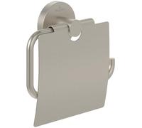 Villeroy & Boch Elements Tender - Portarrollos de Papel higiénico con Tapa, Soporte para Papel higiénico para Montaje en Pared, Soporte para Rollos de Papel higiénico de Zinc, Redondo, níquel