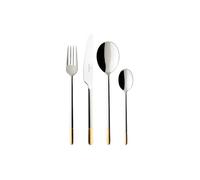 Villeroy & Boch Ella con Oro Cubertería de 24 Piezas, Acero Inoxidable, Gris, 38x27x6 cm
