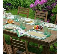 Villeroy & Boch Elrene Home Fashions Manteles Individuales Reversibles de jardín francés, manteles Individuales rectangulares para mesas de Comedor, 35,5 x 50,8 cm, Juego de 4